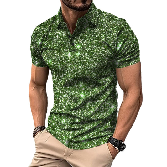 Polo Shirt Digital Printing Button Street Casual T-shirt