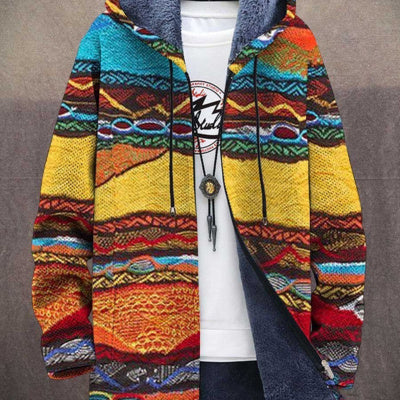 Men's 3D Personalized Printing Fashion Warm Hooded Jacket