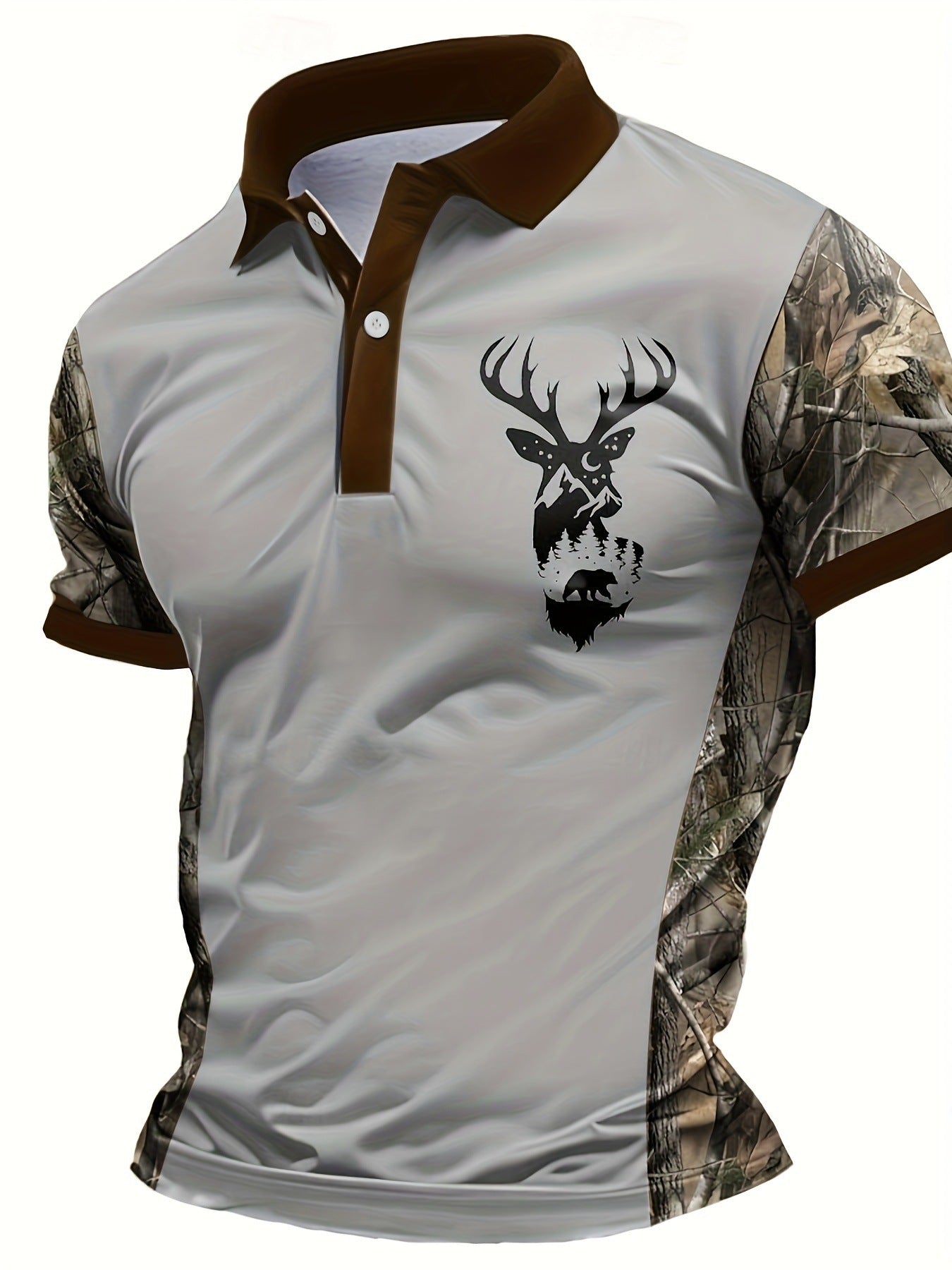 Men's Lapel Button Short-sleeved Polo Shirt Casual Fashion Simple