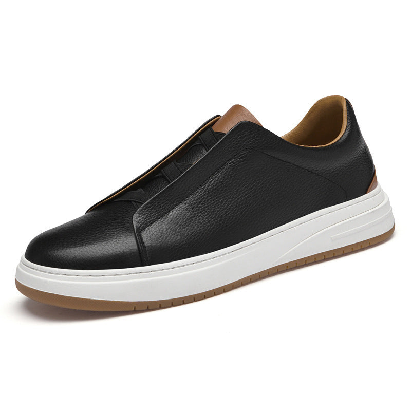 Low-top Slip-on Genuine Leather Top Layer Cowhide Casual Shoes
