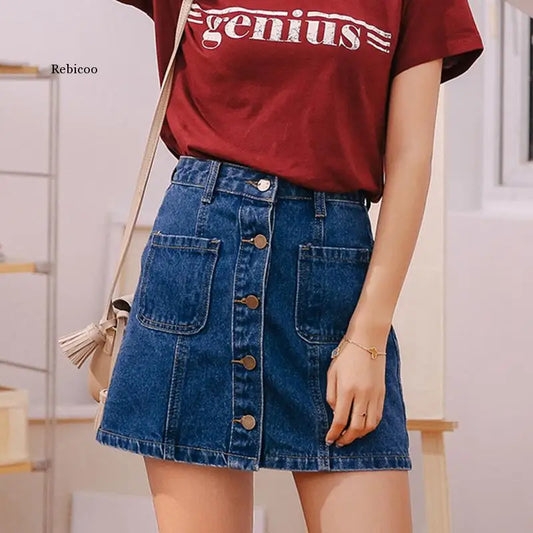 https://ae01.alicdn.com/kf/Ha403d9a277424d989e6b128972e708b0J/Denim-Skirt-High-Waist-A-Line-Mini-Skirts-Women-2021-Summer-New-Arrivals-Single-Button-Pockets.jpg