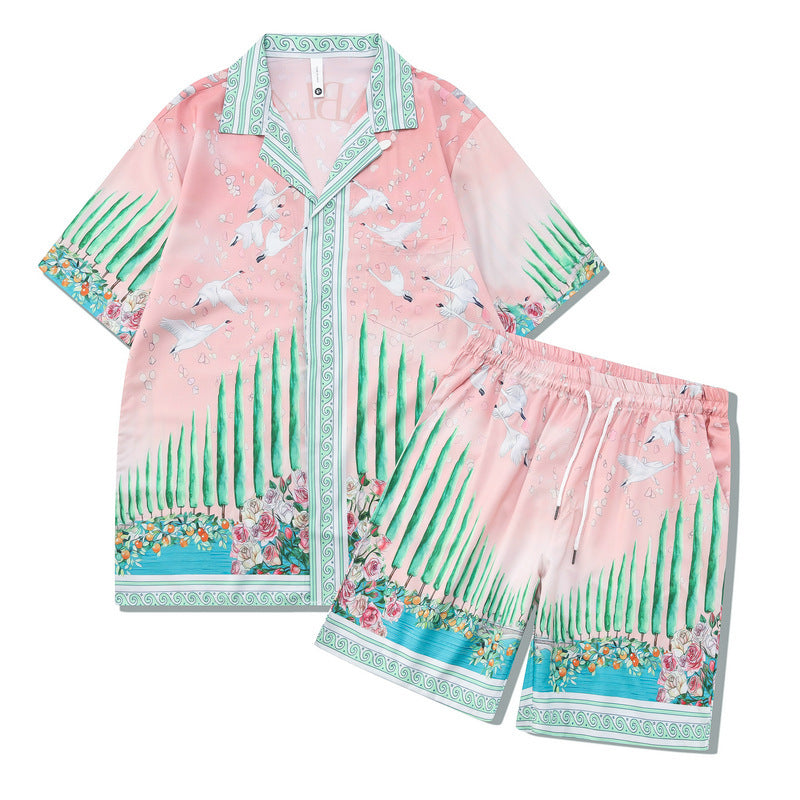 Beach Men And Women Short Sleeve Shirt Outfit