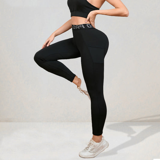 Elastic Quick-drying Women's Pocket Yoga Pants