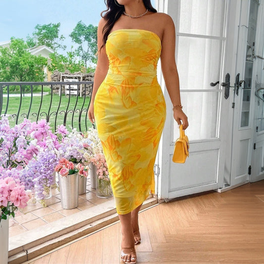 Plus Size Women's Clothing Sexy Print Dress