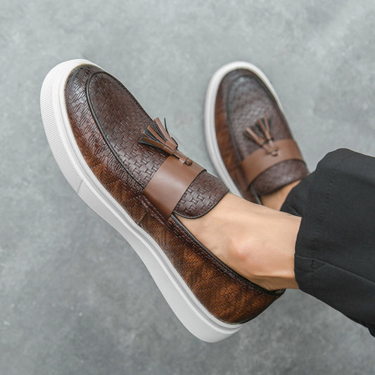 Casual Fashion Men's Plus Size Fringed Leather Shoes