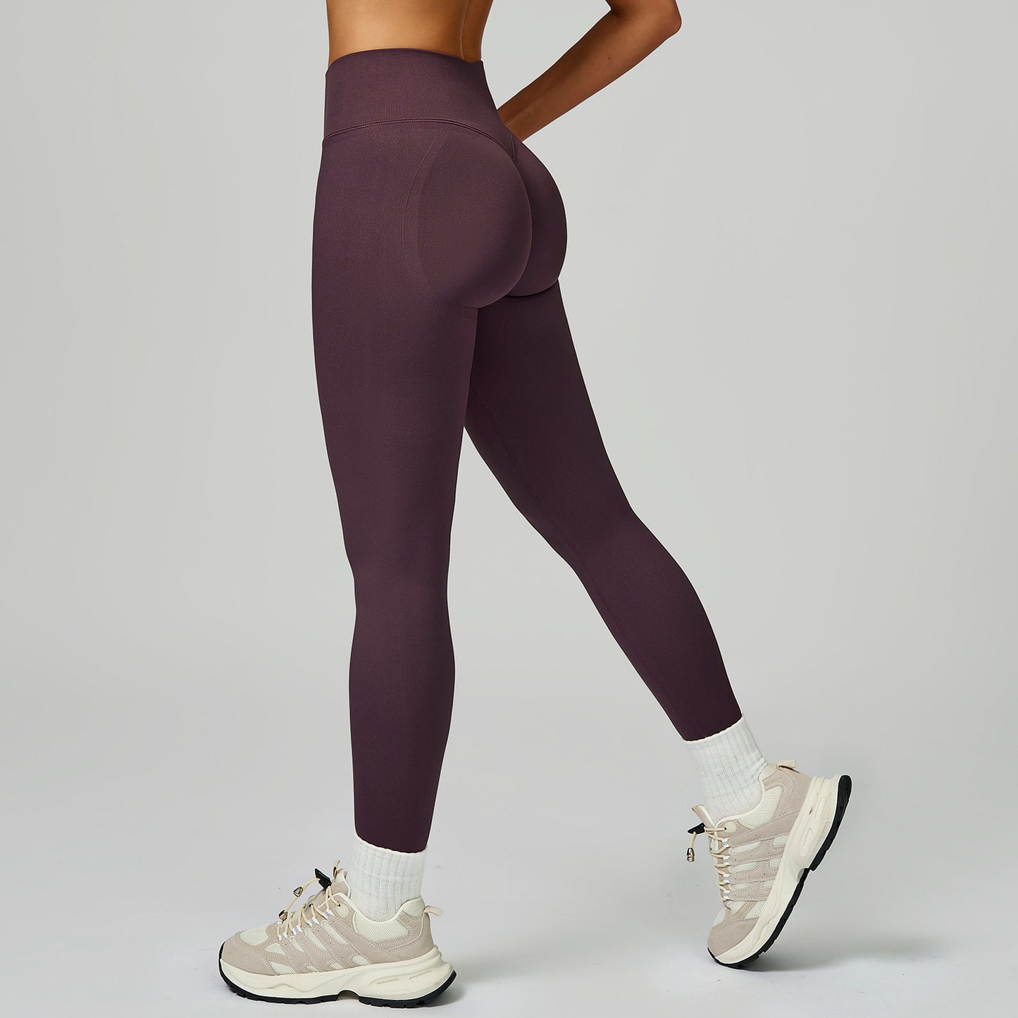 Sports Running Fitness Contrast Color Binding High Waist Slim Pants