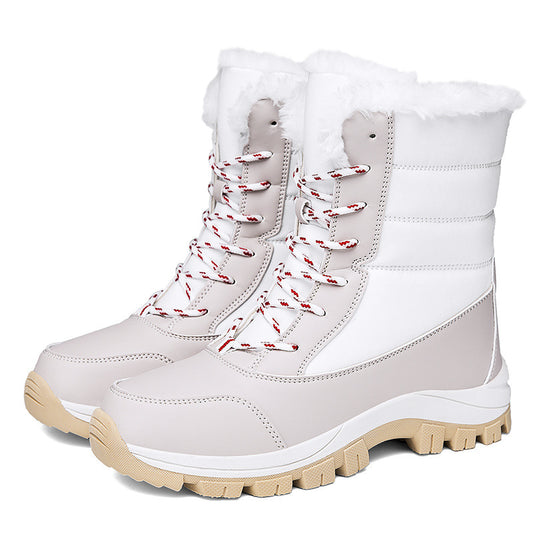 Winter Cotton Boots Outdoor Women's Fleece Lined Padded Warm Keeping Snow Boots
