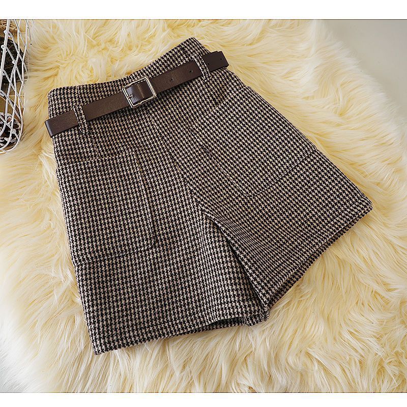Fashionable All-match Slimming Woolen Wide-leg Pants