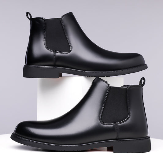 Autumn And Winter Fleece-lined Martin Boots Men's Shoes Cross-border Amazon Wear-resistant Worker Boot Rubber Outdoor Mountaineering Plus Size 38-4