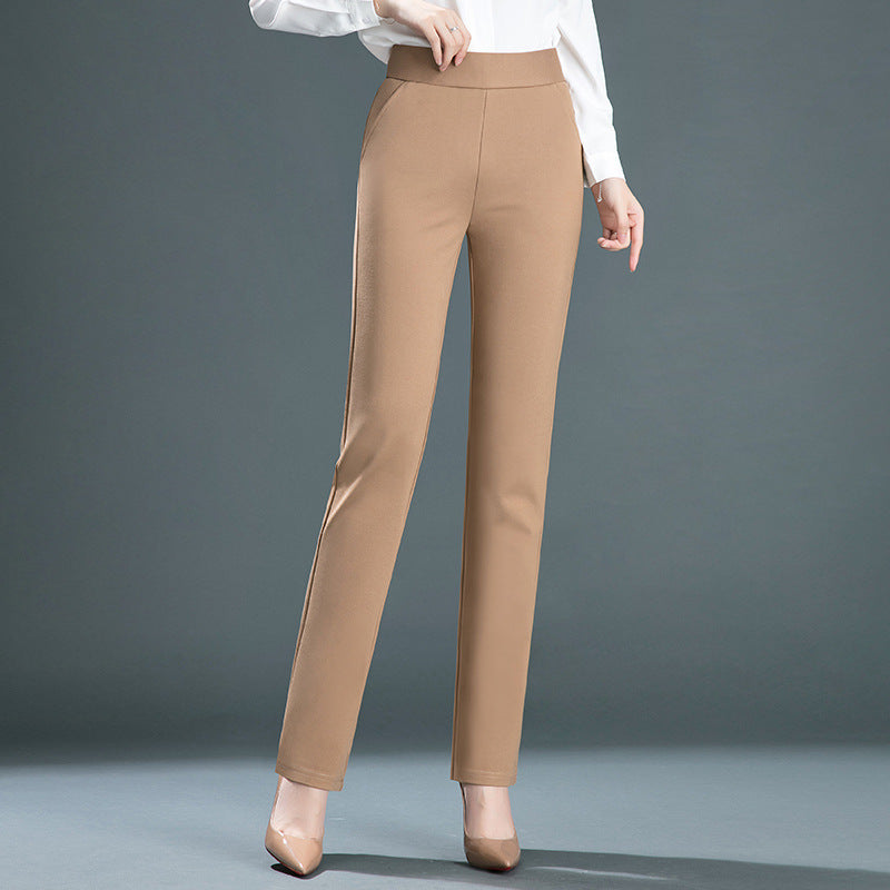 Straight Elastic High Waist Slimming Pants