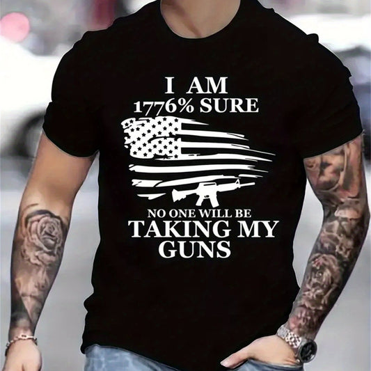 Men's Creative Tops, Casual Short Sleeved Round Neck T-shirts, Summer Outdoor Men's Clothing