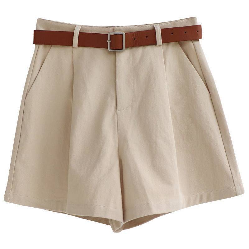 Summer Korean Style High Waist Wide Leg Shorts Women's White