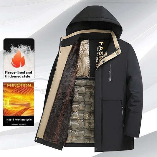 Fleece-lined Thickened Cotton-padded Coat Men's Warm Coat