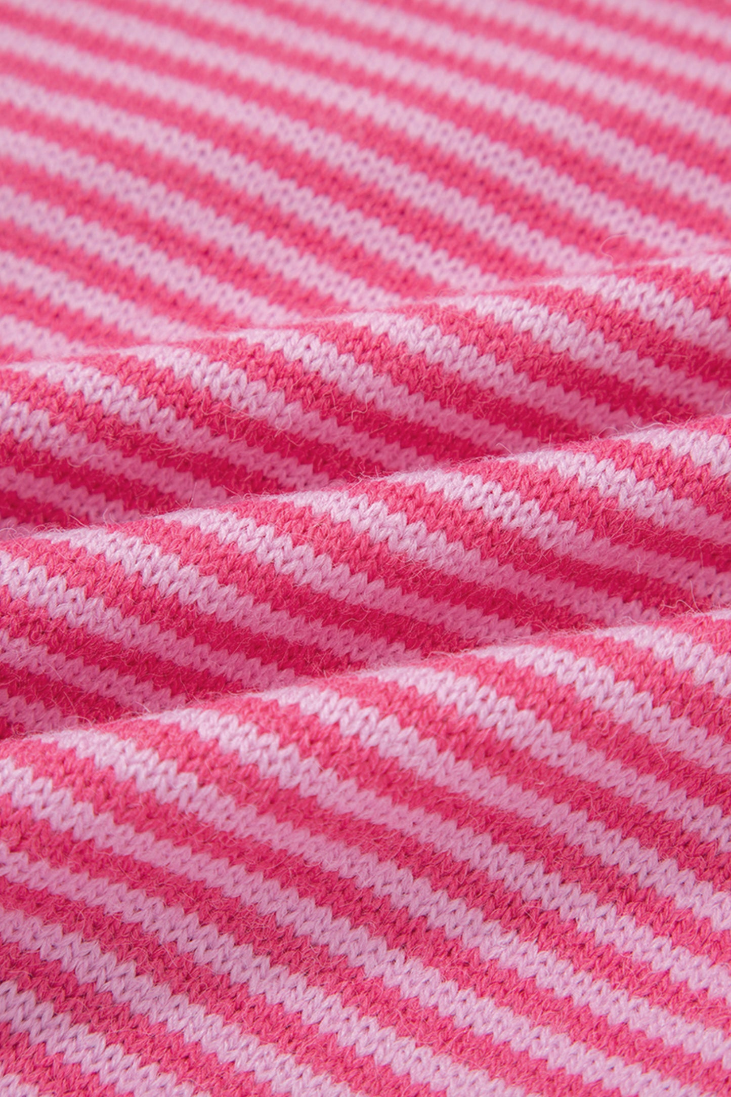 Rose Stripe Contrast Heart Pattern Valentine Knit Sweater