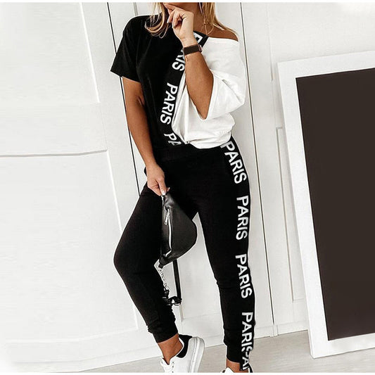 Shoulder Suit With Black And White Monogrammed Print