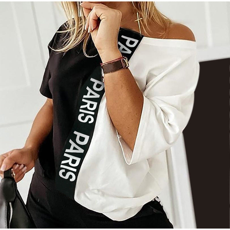 Shoulder Suit With Black And White Monogrammed Print