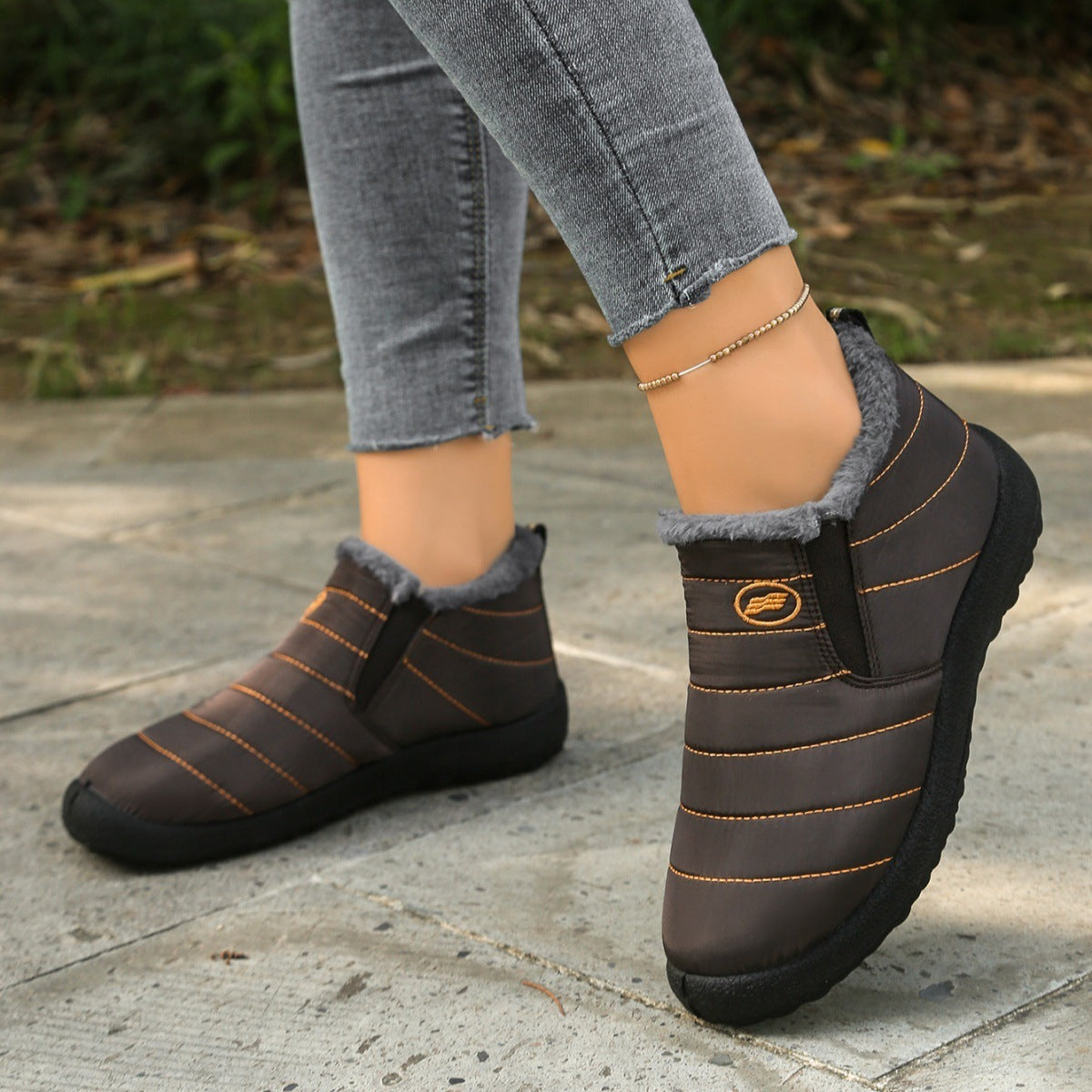 Plus Size Cotton Boots Fleece Lined Padded Warm Keeping Casual Shoes