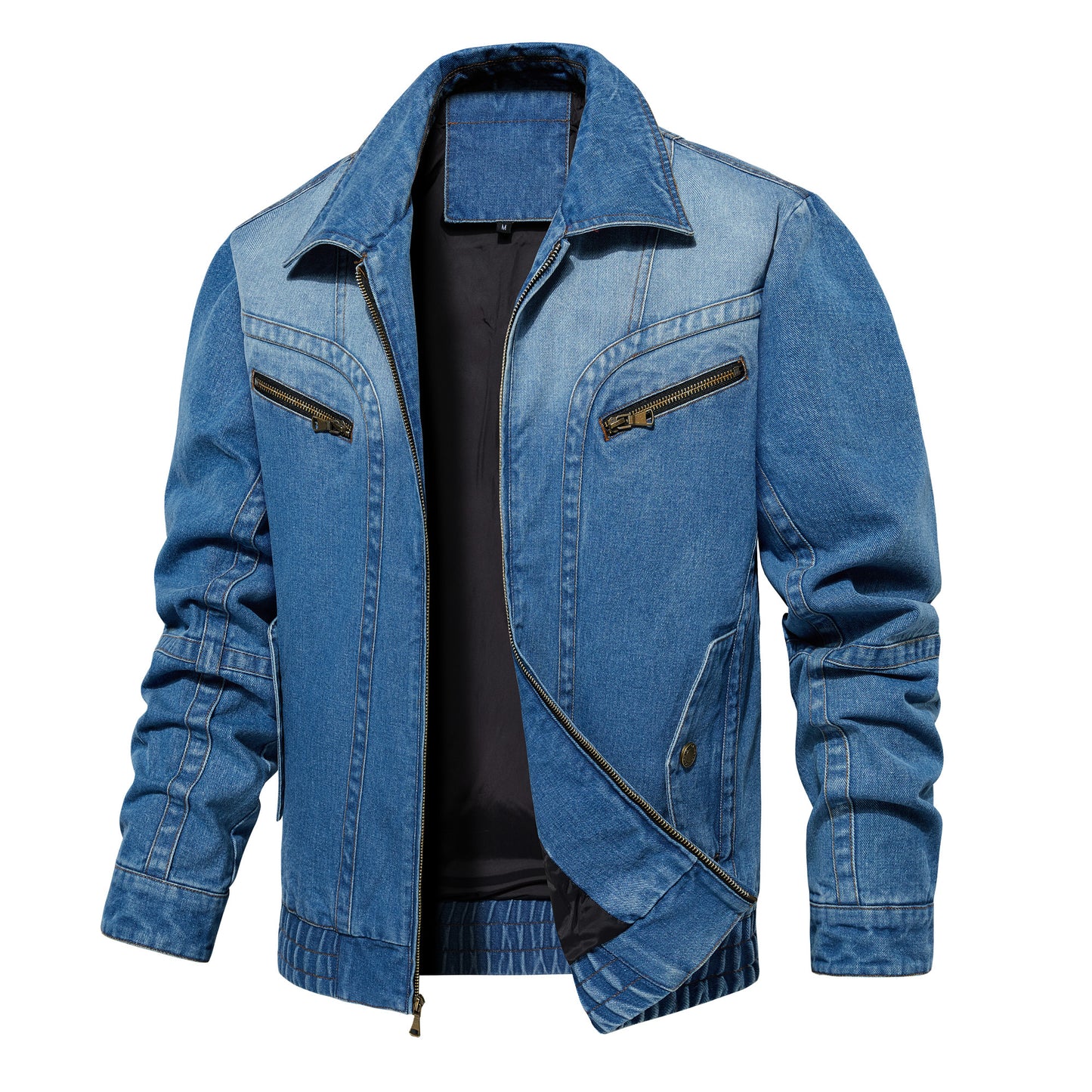 Men's Denim Jacket - Multi-Pocket Design, Spring & Autumn Outerwear