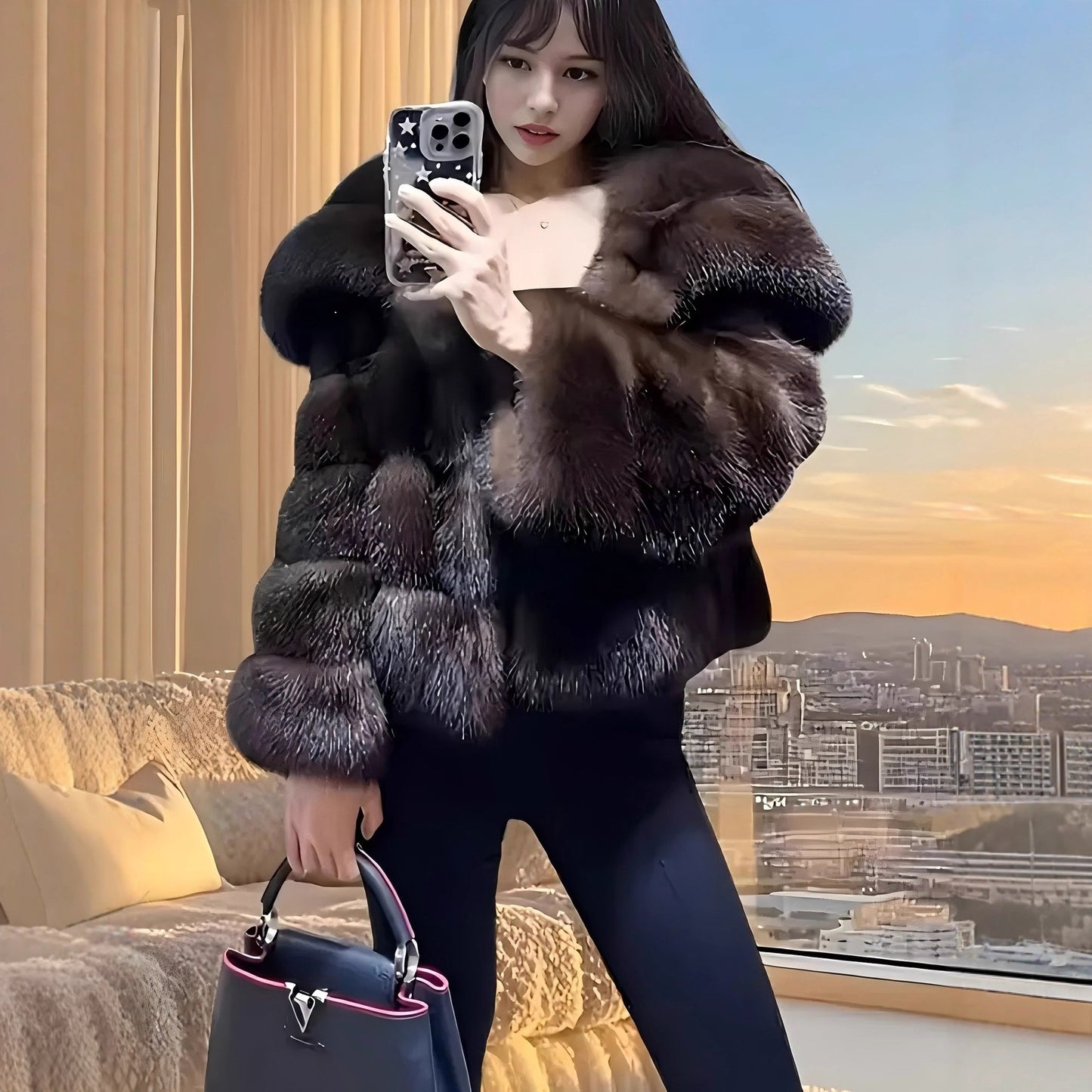 Large Lapel New Winter Faux Fur Coat