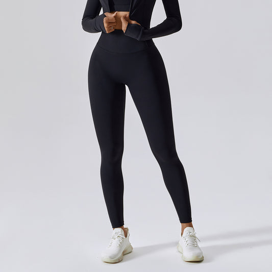Breathable Outer Wear Skinny Running Nude Feel Quick-drying Fitness Pants