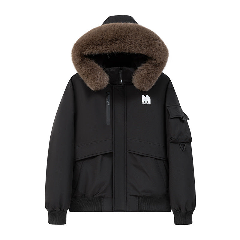 Big Fur Collar Thickened Parka Cotton-padded Coat