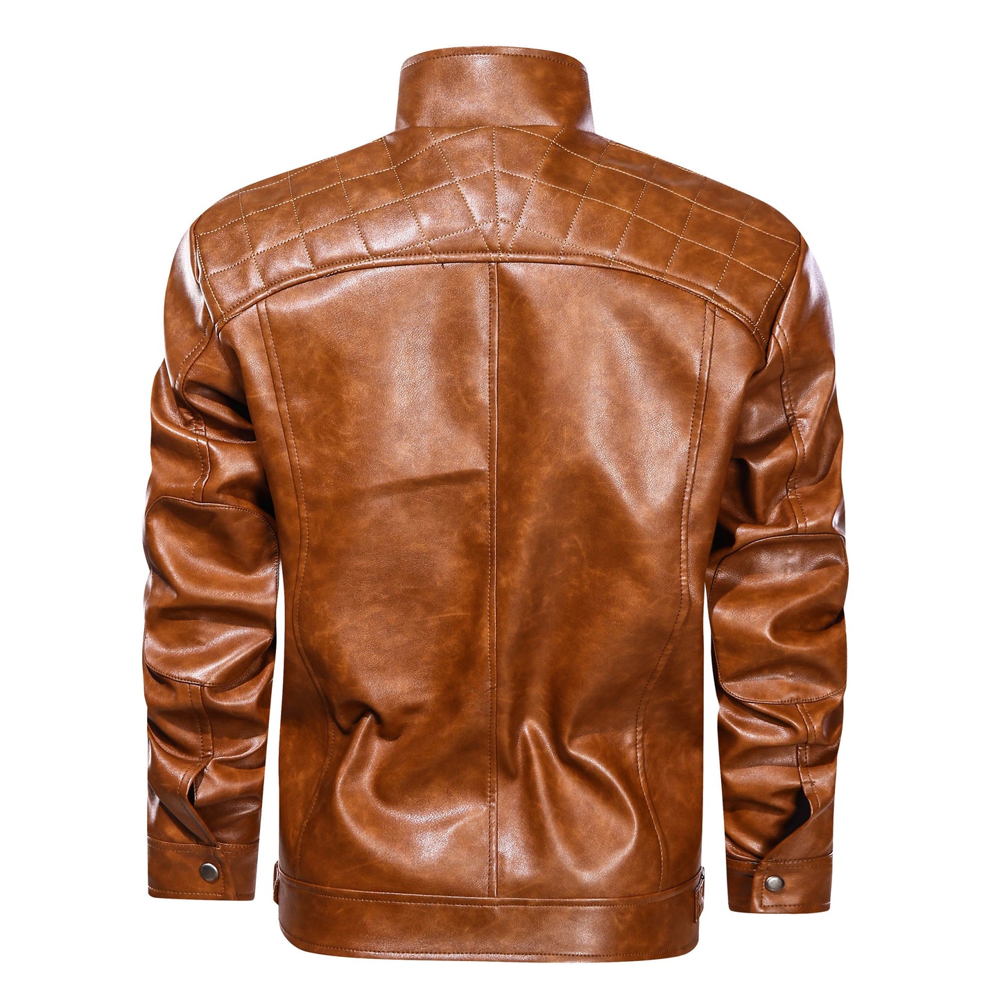 Men's Faux Leather Cafe Racer Jacket