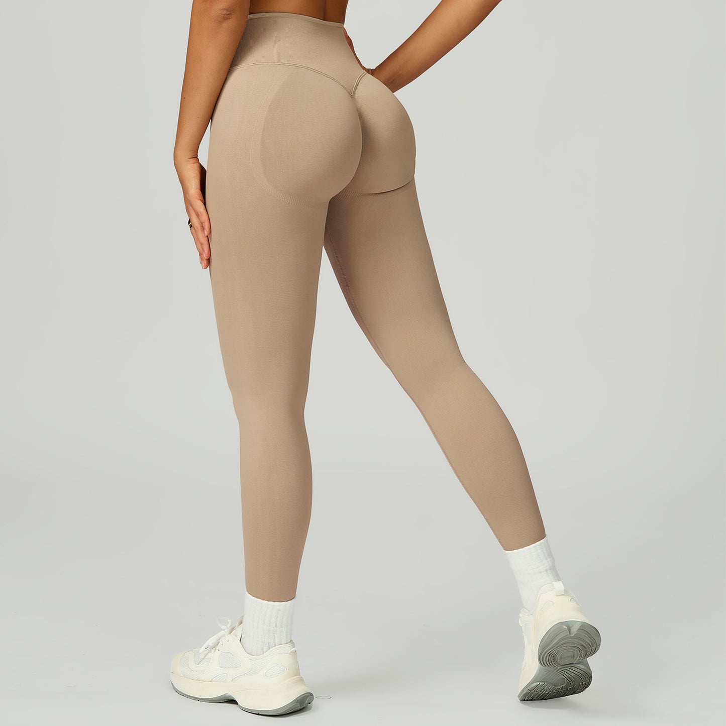 Sports Running Fitness Contrast Color Binding High Waist Slim Pants