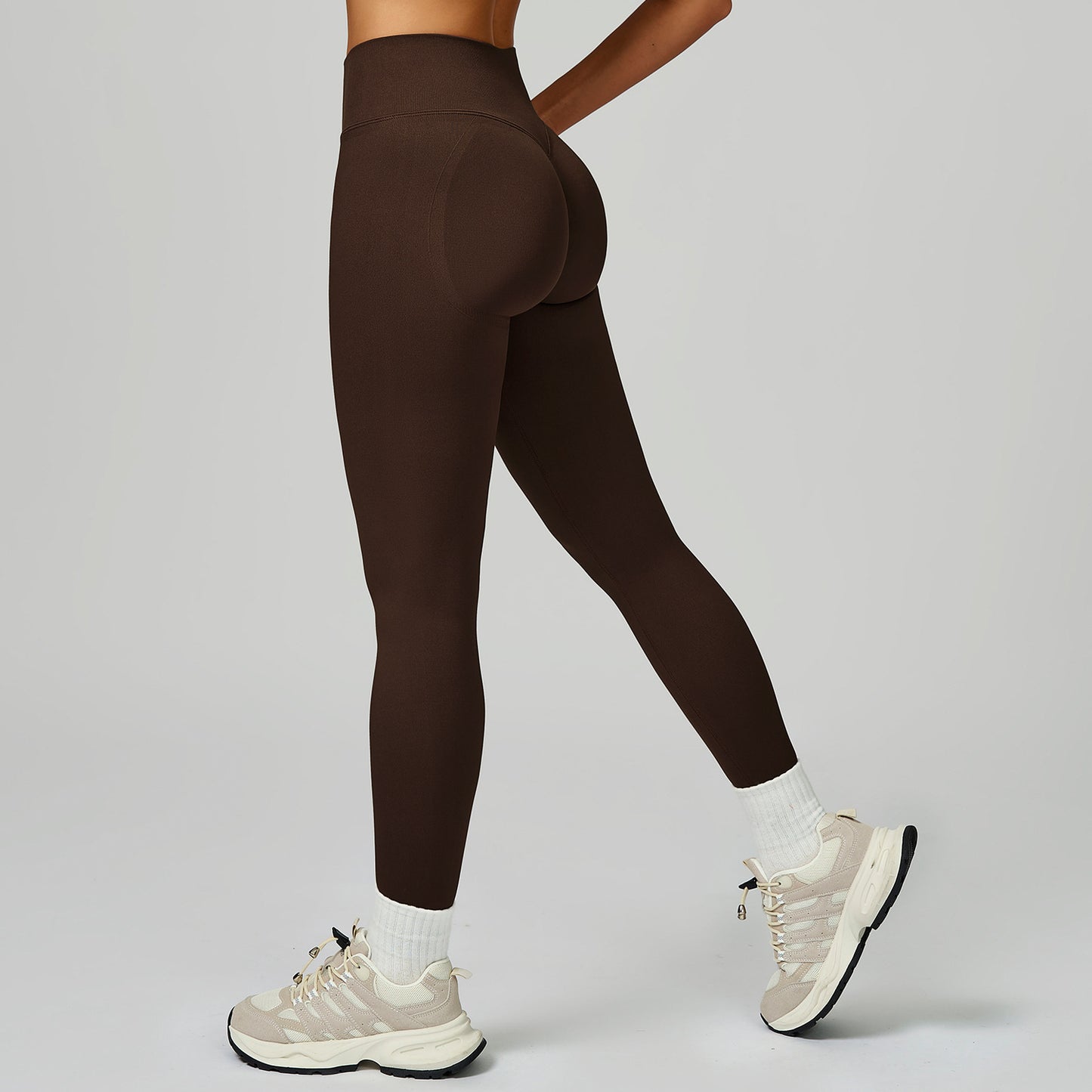 Sports Running Fitness Contrast Color Binding High Waist Slim Pants