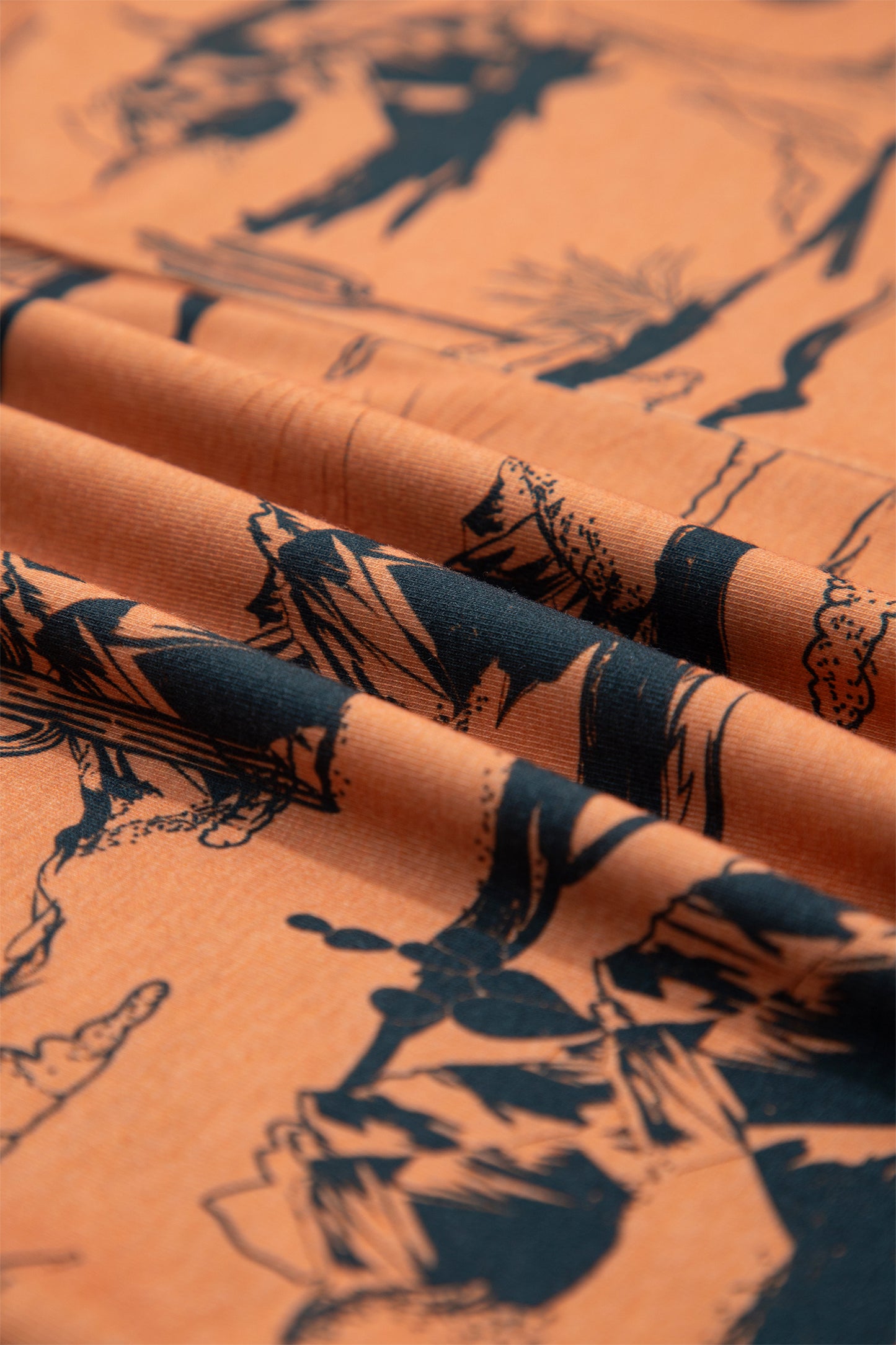 Chestnut Desert Sand Print Short Sleeve Knit Top