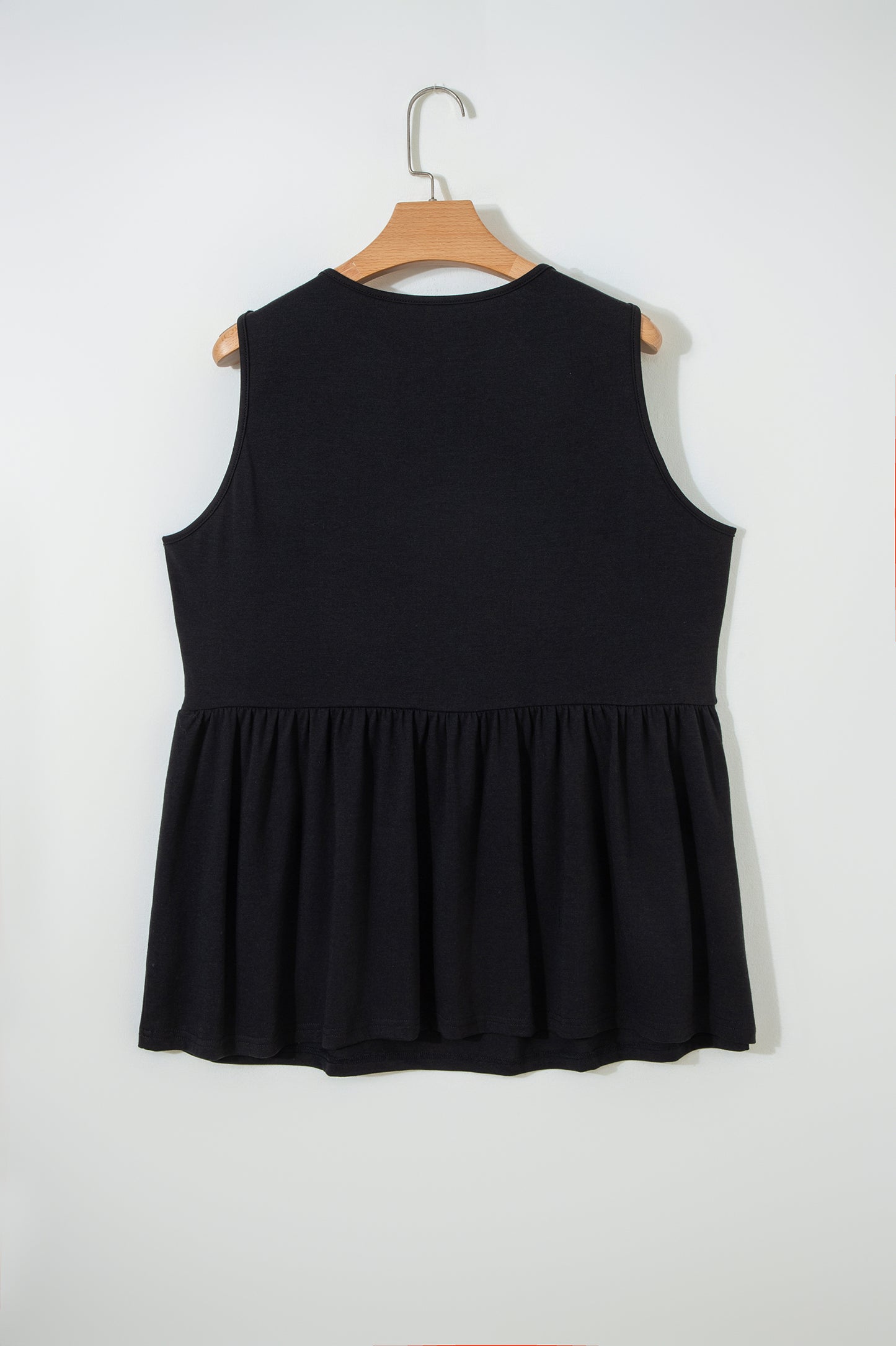 White Plus Size Solid Color Bow Tie Peplum Tank Top