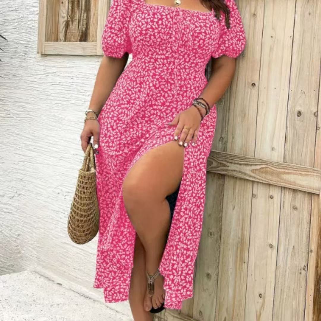 Women's Clothing Plus Size Floral Dress Summer