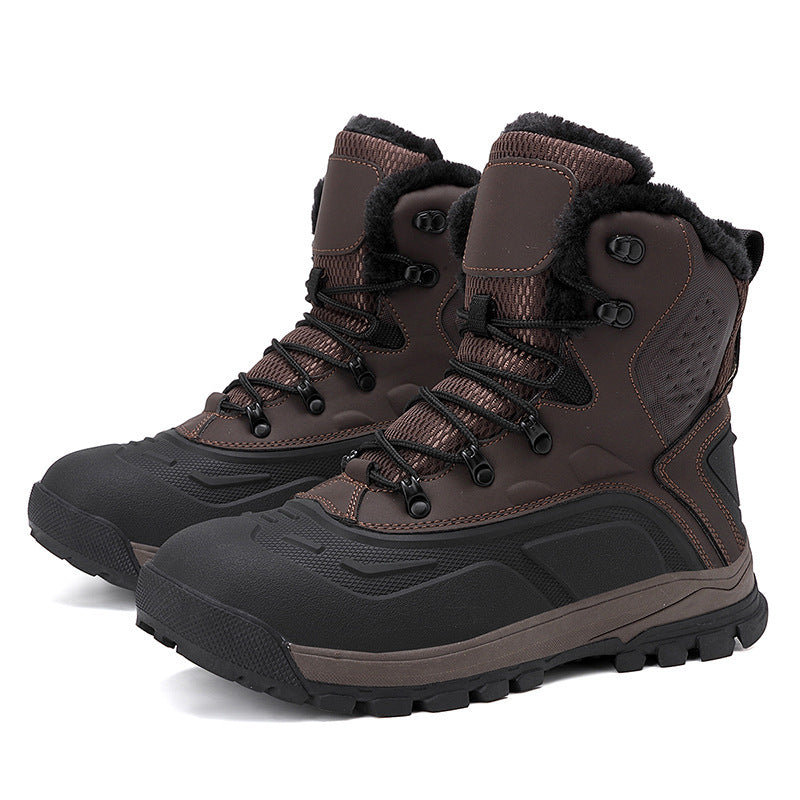 Fleece-lined Warm Plus Size High-top Men's Boots