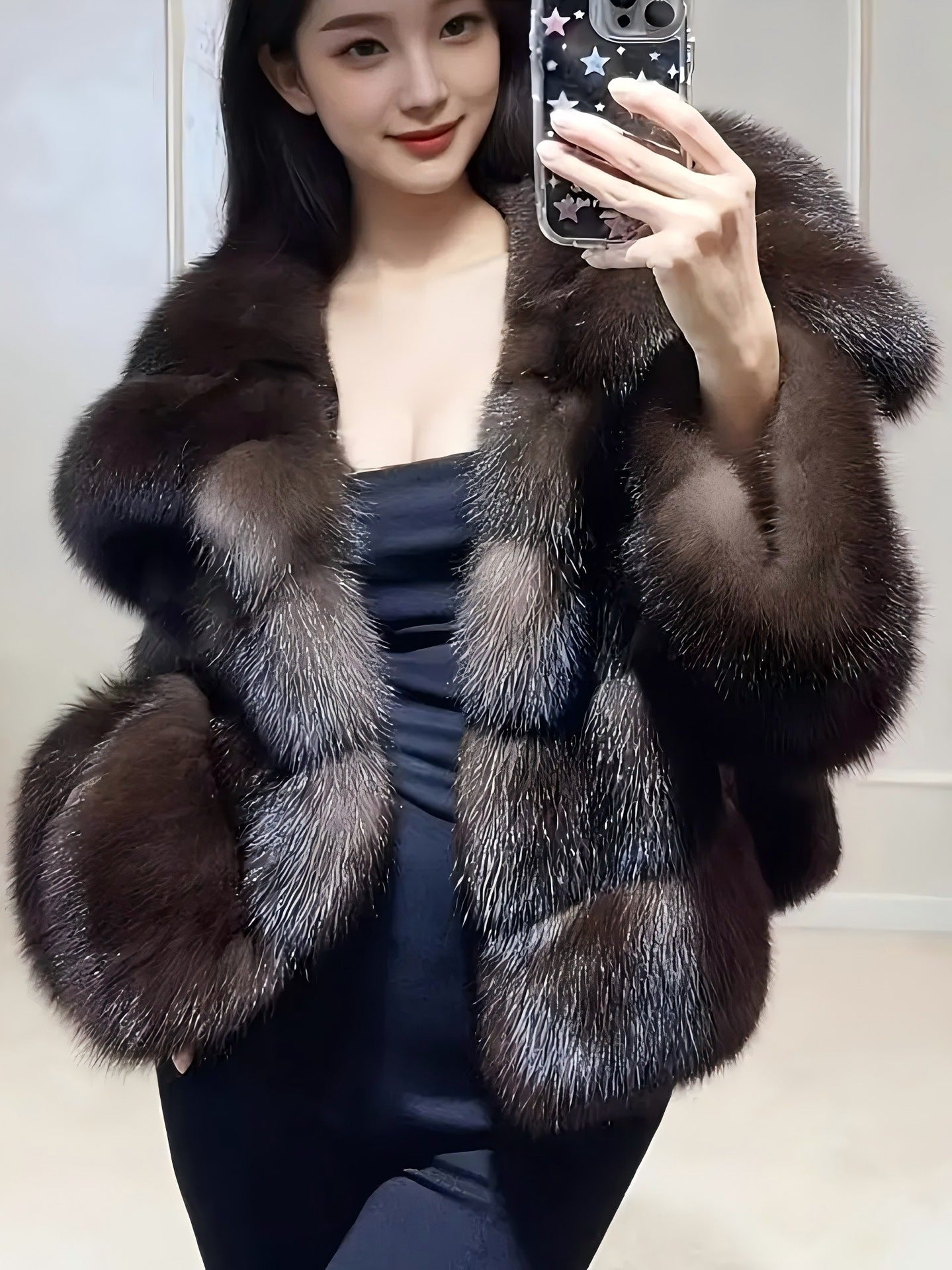 Large Lapel New Winter Faux Fur Coat