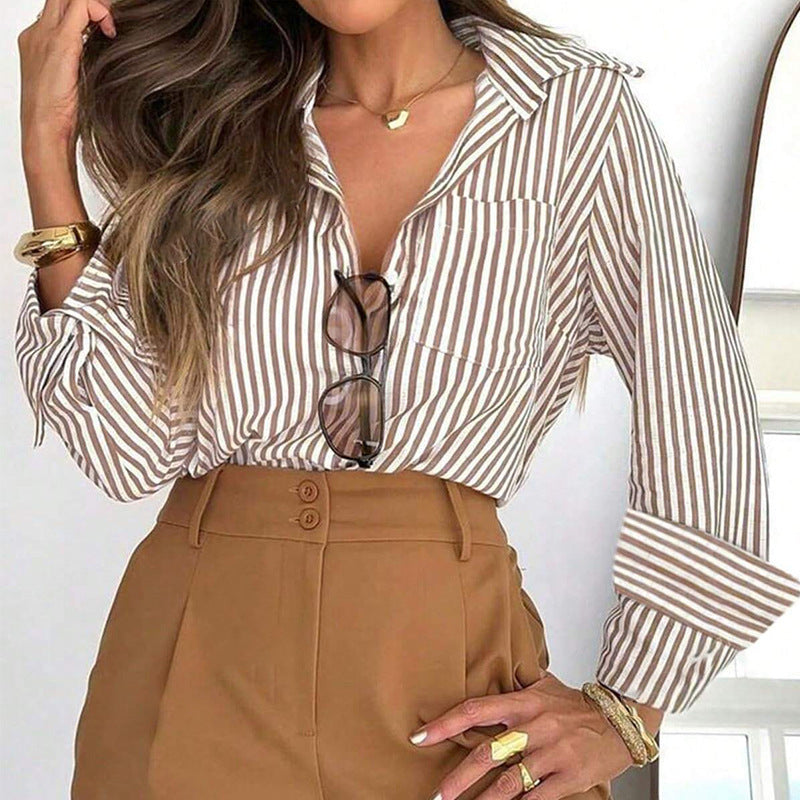 Long Sleeve Shirt Mid-length Women's Temperament Commute