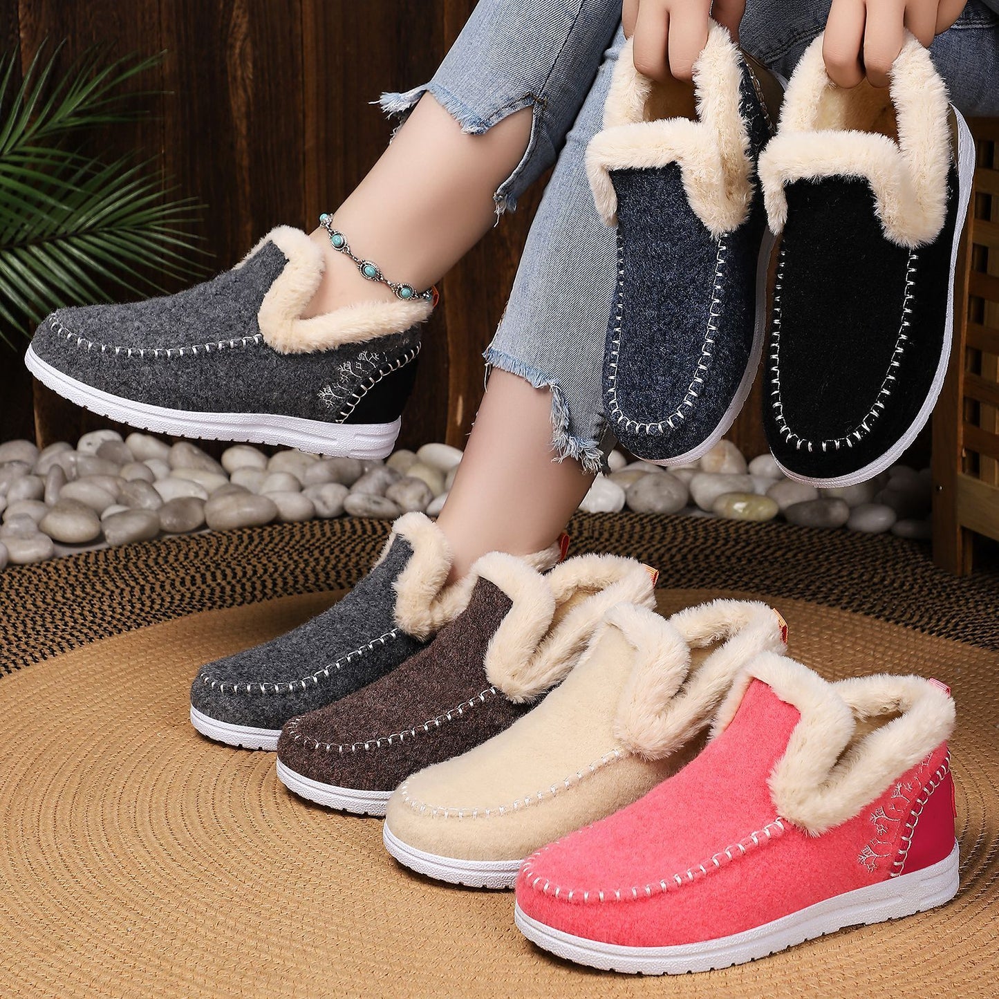 Cold-proof Female Lightweight Simple Cotton Boots