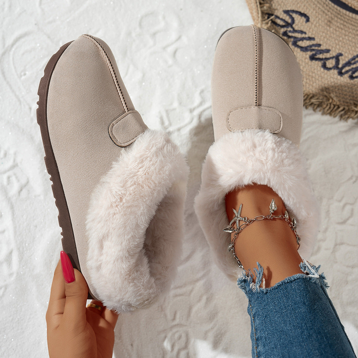 Women's Snow Boots Velvet Warm Cotton Shoes