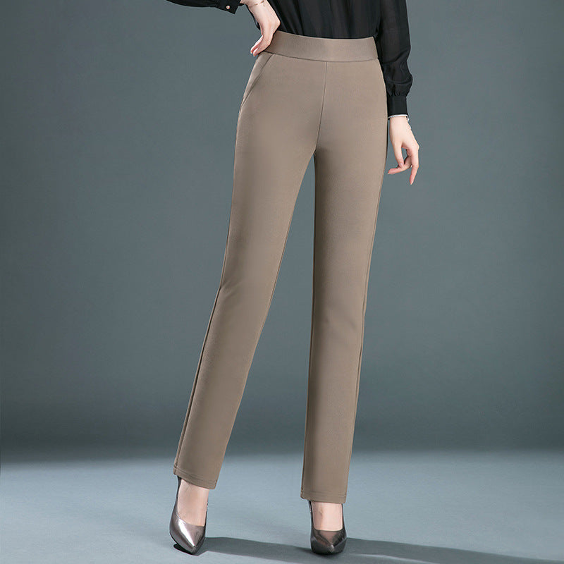 Straight Elastic High Waist Slimming Pants