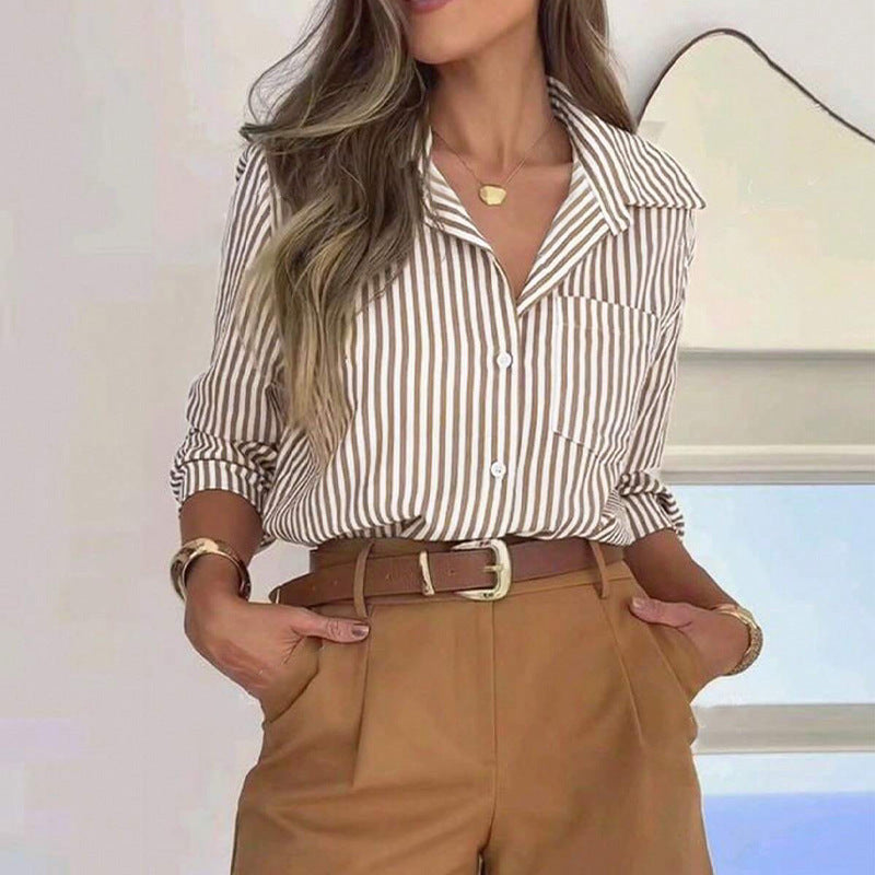 Long Sleeve Shirt Mid-length Women's Temperament Commute