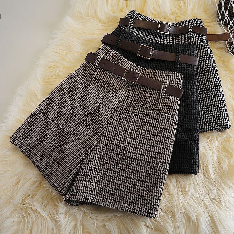 Fashionable All-match Slimming Woolen Wide-leg Pants