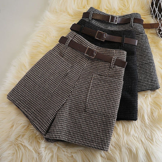 Fashionable All-match Slimming Woolen Wide-leg Pants