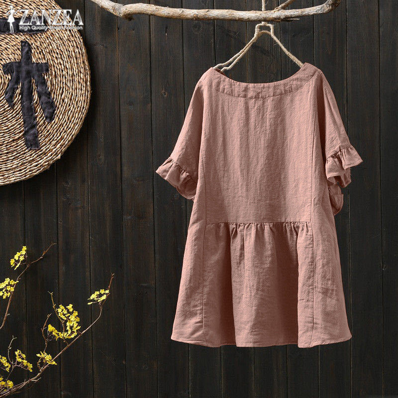 Ruffled Loose Plus Size Top For Ethnic Style Shirt Women