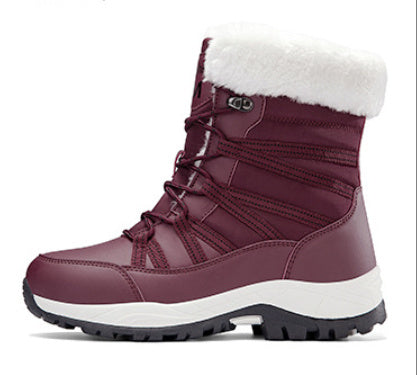 Winter Fleece-lined Thicker Non-slip Cotton-padded Shoes Outdoor Middle Boots