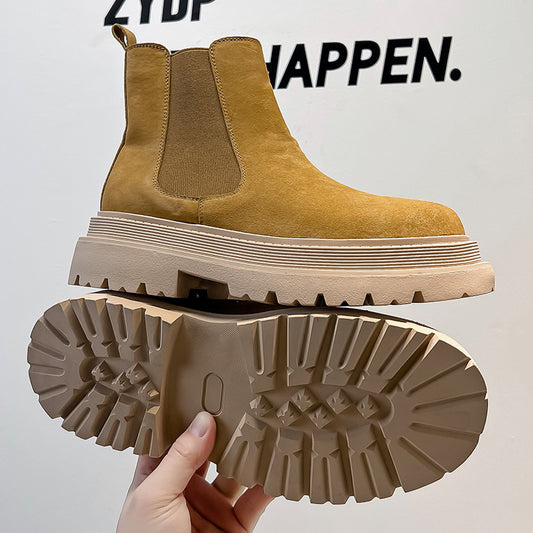 Chelsea Men's Low-top Smoke Pipe Platform Martin Boots