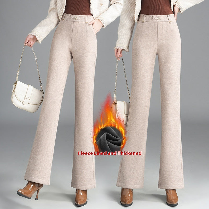 Women's Fashionable Stylish Casual Fleece-lined Slim Flare Pants