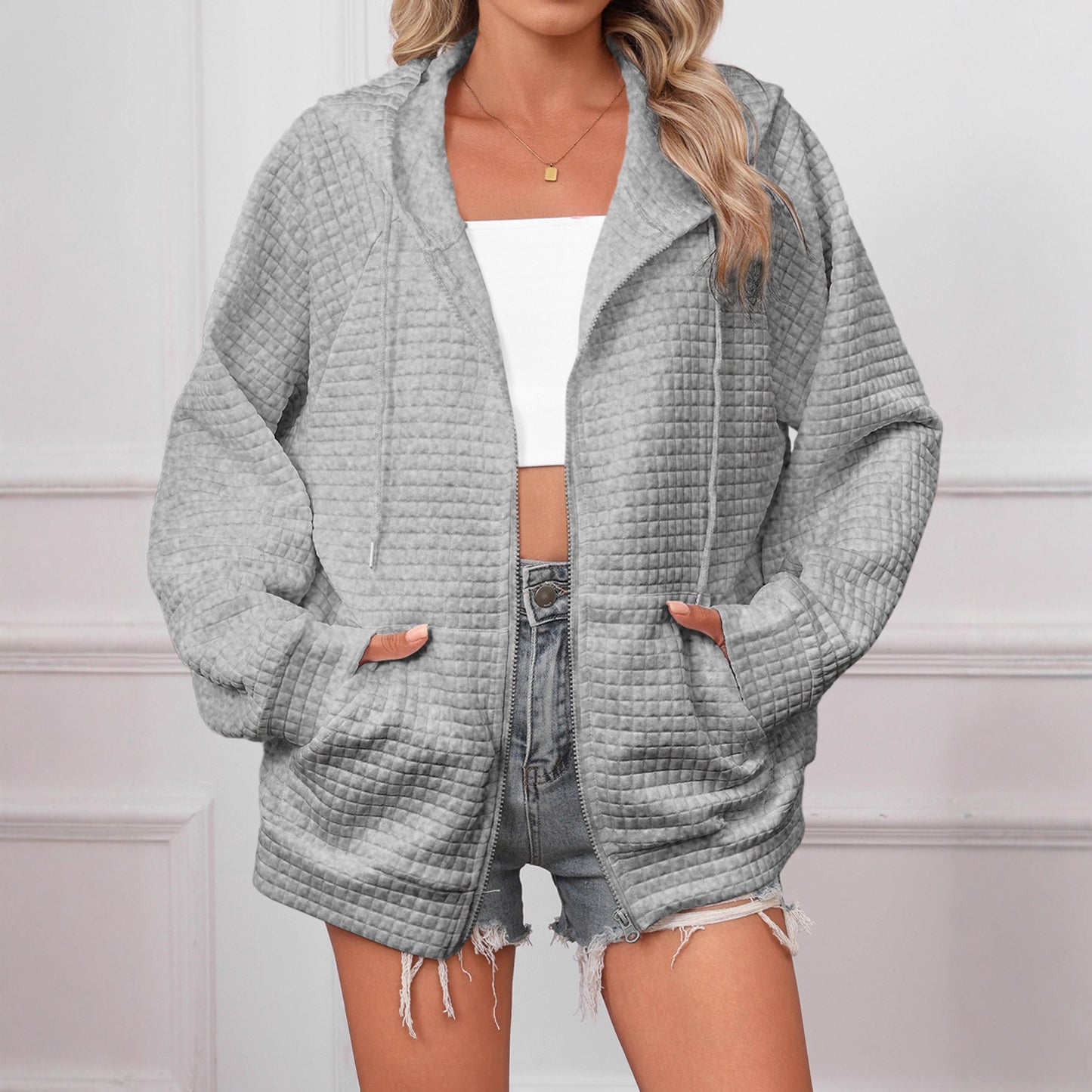 Women's Fashion Casual Zipper Jacket Coat