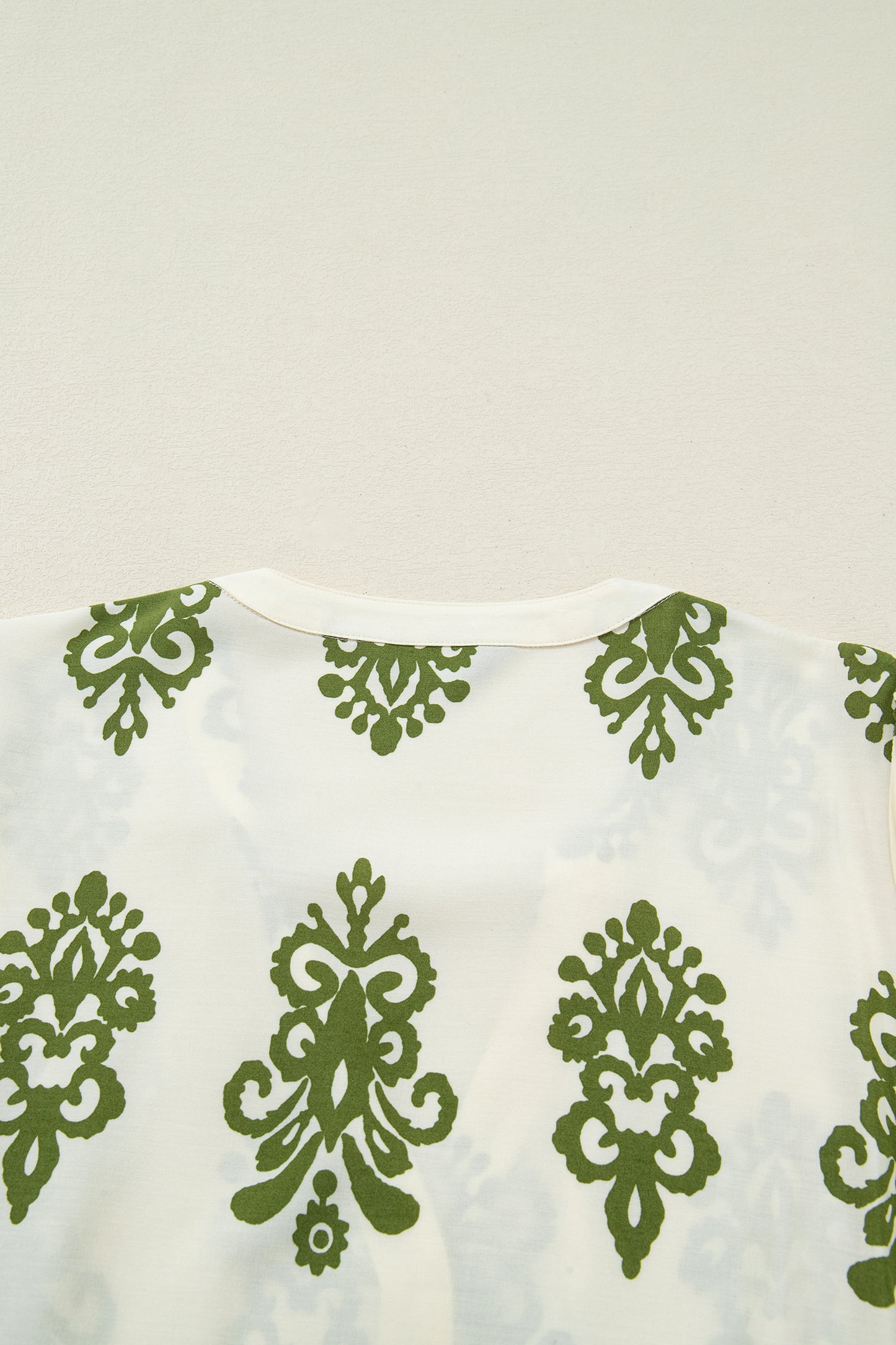 Apricot Floral Print Tie V Neck Button Down Puffy Half Sleeve Shirt