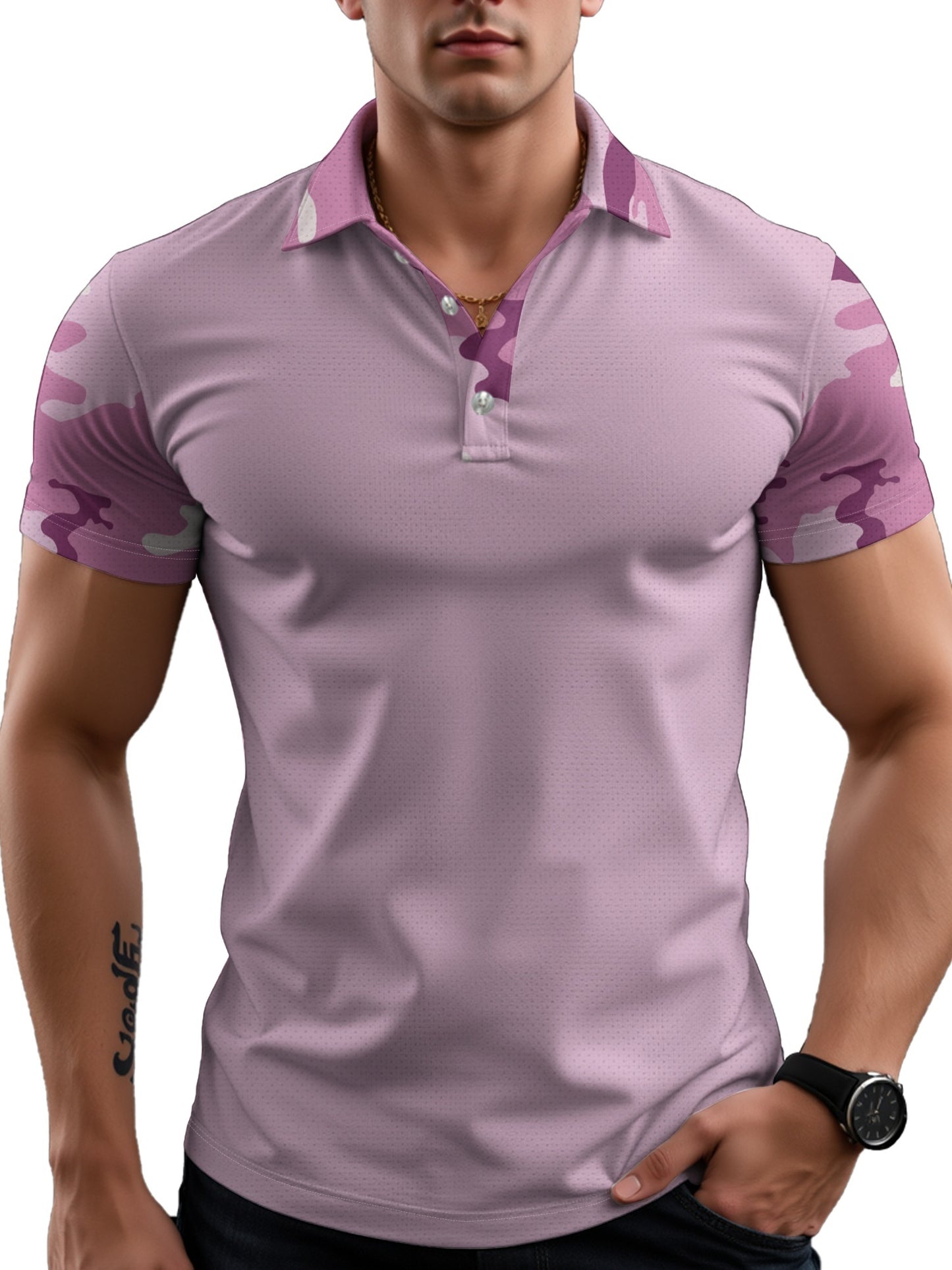Polo Shirt Button Men's Casual Short-sleeved T-shirt