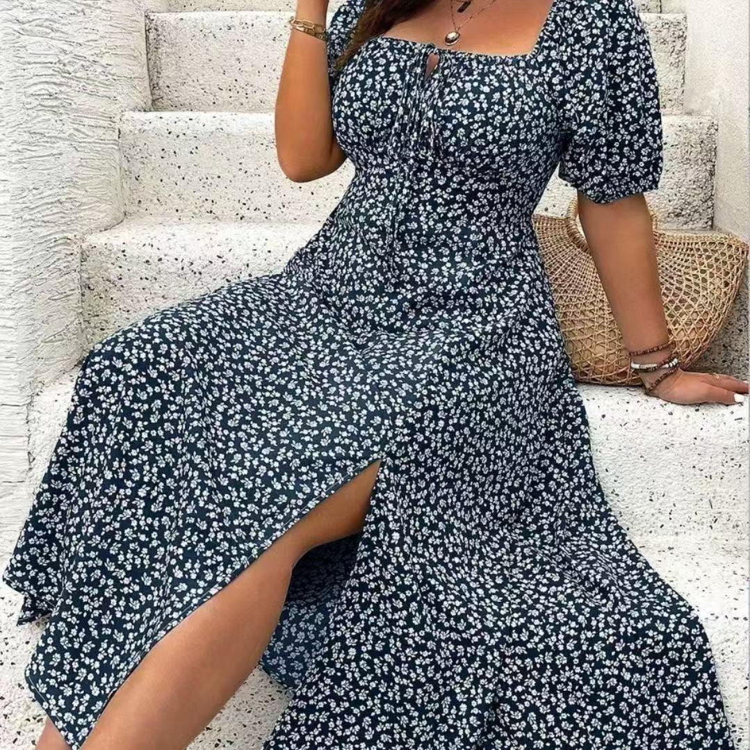 Women's Clothing Plus Size Floral Dress Summer