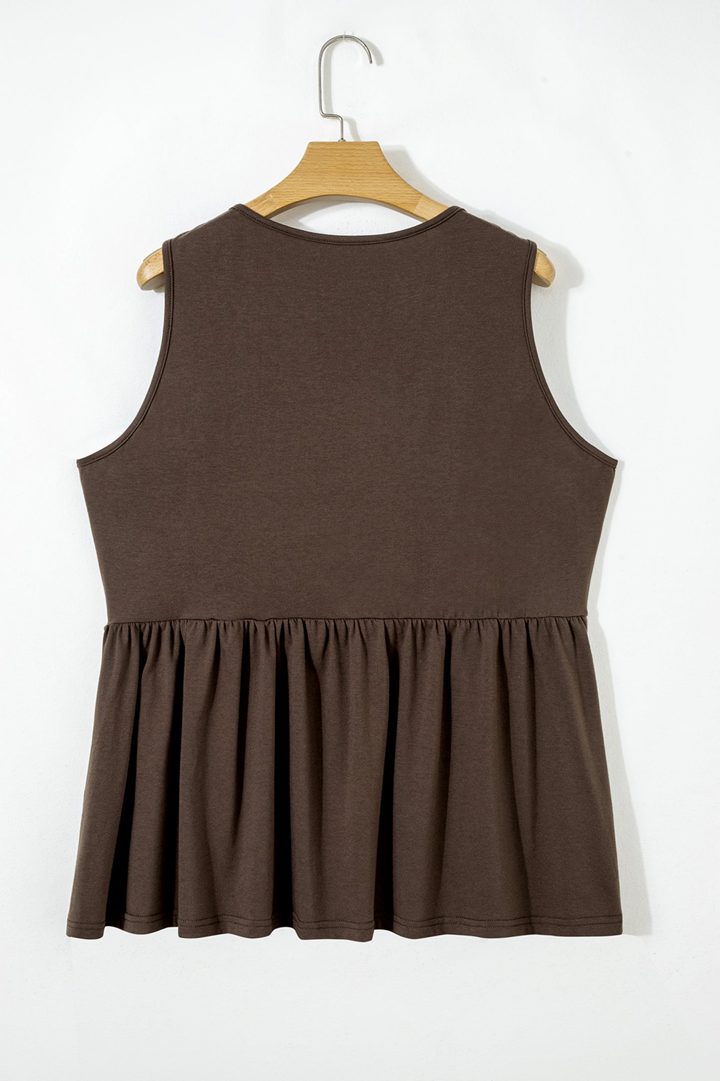 White Plus Size Solid Color Bow Tie Peplum Tank Top