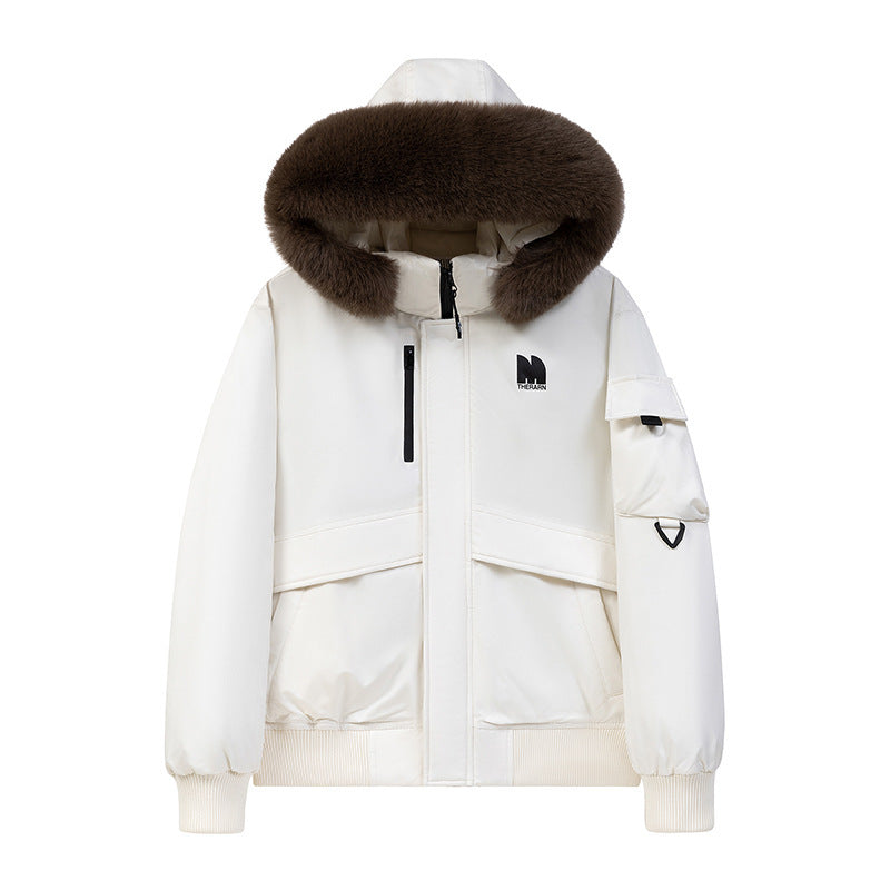 Big Fur Collar Thickened Parka Cotton-padded Coat